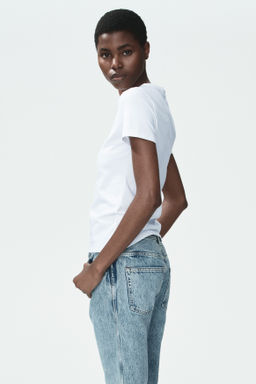 Camiseta entallada en mezcla de algod?n - H&m фото 6