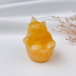 Фигурка резная Кошка из Кальцита