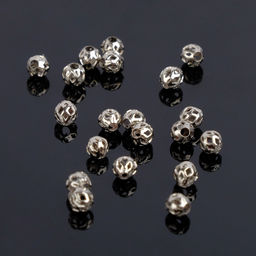 Кримп - зажимная бусина СМ-393, набор 20 шт. 4 мм, цвет серебро