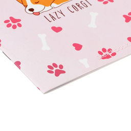 Цена за 4 шт. Тетрадь для скетчей А5, 16 листов Lazy corgi, обложка мелованный картон, блок 100 г/м2