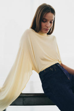 JEANS ZW COLLECTION FLARE TIRO ALTO / Azul - Zara фото 8