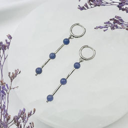 Серьги длинные из Танзанита