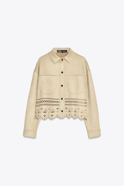OPENWORK FAUX SUEDE JACKET - Zara фото 5