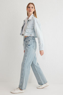 Ac?k Mavi Yuksek Bel Genis Paca Wide Leg Jeans TWOAW24JE00313 - Trendyolmilla фото 2
