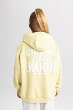 Толстовка оверсайз для девочек с капюшоном и мягкой ворсистой подкладкой - Defacto фото 6