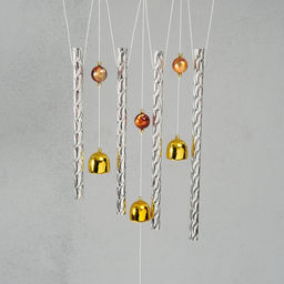 Музыка ветра от сглаза металл «Лист Назар», 4 трубки и 3 колокольчика, 2.5×23.5×67 см