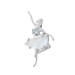 Брошь, лунный камень , топаз, Балерина