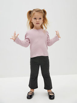Beli Lastikli Basic K?z Bebek Tayt Pantolon