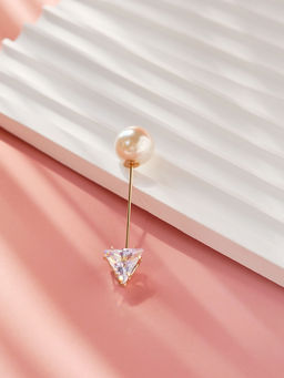 Булавка Стрела 5 см, цвет белый в золоте