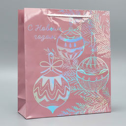 Пакет голографический Игрушки, M 26 30 9 см