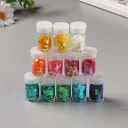 Декор для творчества в банке «Неоновые сердца», набор 12 шт., 13.4×8.8×3 см