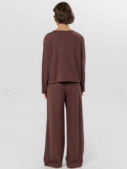 Комплект домашний Mark Formelle джемпер и брюки из полиэстера и хлопка шоколад  фото 2