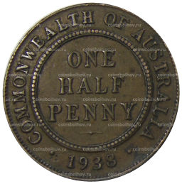 1/2 пенни 1938 года Австралия