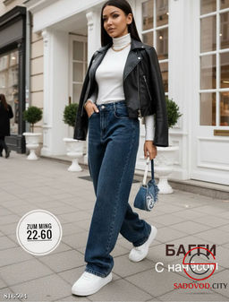 Джинсы с начёсом байка женские - Bruno фото 2