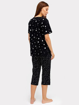 Комплект женский (джемпер, бриджи) черный с принтом мелкие звезды - Mark formelle фото 3