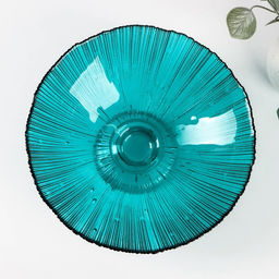 Ваза для фруктов «Фейерверк», 1.4 л, 25×10 см, стекло, цвет изумрудный