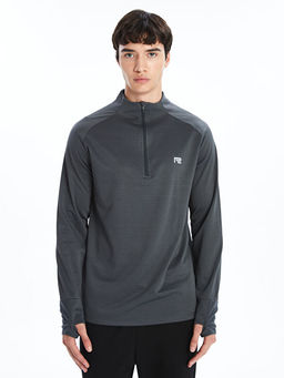 Dik Yaka Uzun Kollu Erkek Spor Ti??rt