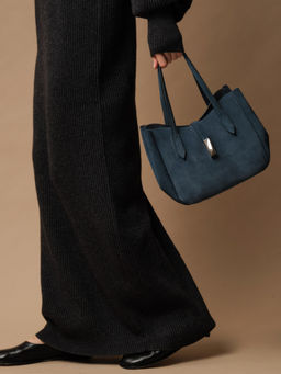 Замшевая сумка Sophie DBR 31059 синий туман  фото 4