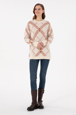 Женский кремовый меланжевый свитер Дополнительная скидка 11% в корзине - U.s. polo assn фото 11