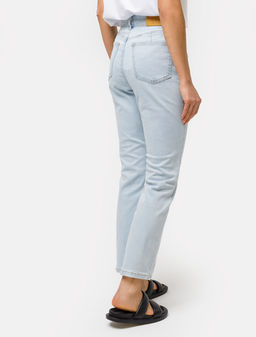 Джинсы Vilatte Mom-fit из денима голубые  фото 4