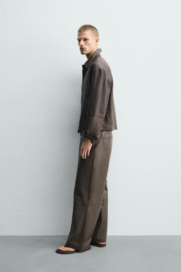 PANTAL?N BALLOON FIT PIEL / Marr?n - Zara фото 4