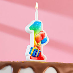 Цена за 4 шт. Свеча для торта «Цифра 1»