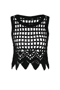 Siyah Premium Triko Ajurlu Crop Bisiklet Yaka Plaj Bluz TBESS26BZ00011 - Trendyolmilla фото 3