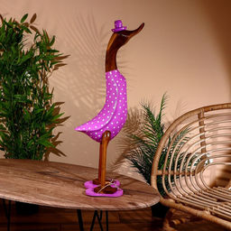 Сувенир «Утка в сиреневом», 70 см, дерево