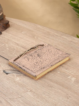 Блокнотик плетёный, 48 листов, 14×18×2 см, бежево-чёрный