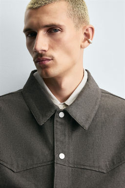 TWILL TEXTURED OVERSHIRT - Zara фото 6