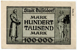 Банкнота 100000 марок 1923 года Германия  Нотгельд (Дюссельдорф)