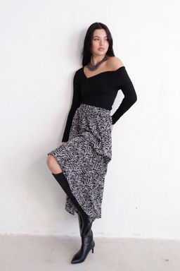 11314 Юбка А-силуэта чёрно-белая - Martichelli фото 28