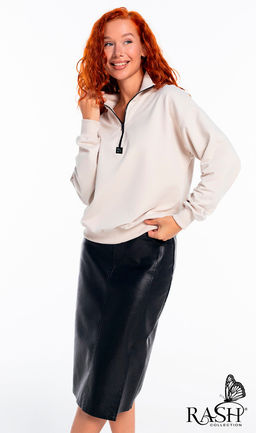 Свитшот на молнии "Аллегро" молочный Цвет:как на фото