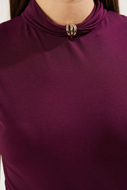 TRENDYOLMILLA Murdum Aksesuar Detayl? Fitted/Vucuda Oturan Esnek Orme Body TWOSS25BD00000 фото 10