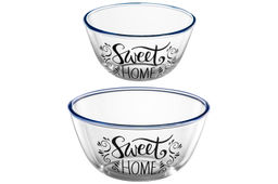 Набор 2 салатников 1050 мл 17*17*9 см + 2,1л 21*21*10,5 см "Crystal glass" "Sweet home" стекло