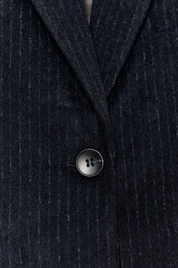 WOOL BLEND PINSTRIPE BLAZER