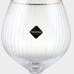 Бокал для вина Magistro «Орион», 550 мл, 10×22 см, с золотой отводкой, стекло, прозрачный
