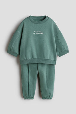Conjunto estampado de 2 piezas en tejido sudadera
