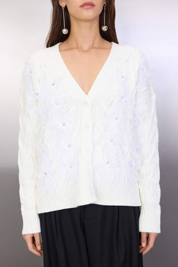 Ekru Genis Kal?p Tul Garnili Triko H?rka TWOAW26HI00255 - Trendyolmilla фото 3