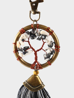 Брелок ловец снов «Великое древо», 19 см, чёрно-белый