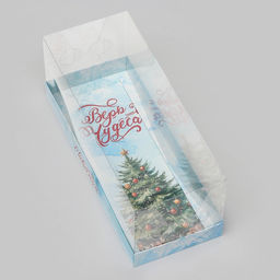 Цена за 3 шт. Коробка с прозрачной крышкой под рулет новогодняя «Верь в Чудеса», 30×12×12