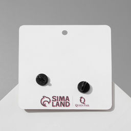 Набор значков (2 шт.) «Котики», таинственные, чёрно-белый в чёрном металле