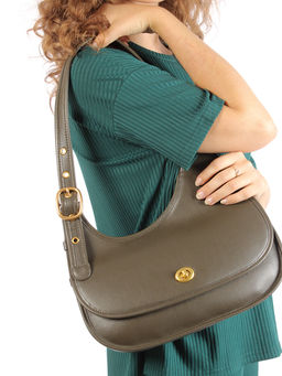 LACCOMA сумка M1079-оливковый натуральная кожа