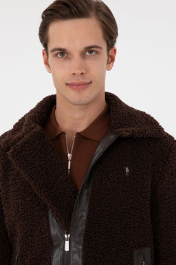 Мужская коричневая кожаная куртка Неожиданная скидка в корзине - U.s. polo assn фото 2