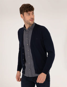 Lacivert Slim Fit Basic D__meli Triko H_rka