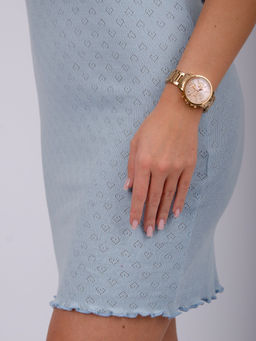 Сорочка "Ажур 3" голубая, рибана