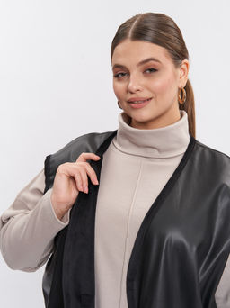 Жилет кожаный на меху GL05021BLK01 - Артесса фото 4