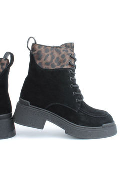 04-M512B-531-2M-14 BLACK Ботинки зимние женские (натуральная замша, натуральный мех) - Фабричный китай фото 13