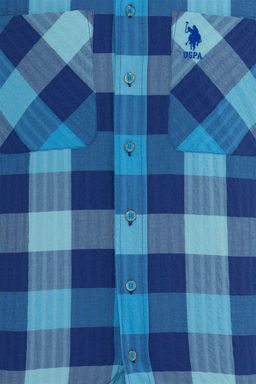 Мужская кобальтово-синяя рубашка с длинным рукавом - U.s. polo assn фото 6