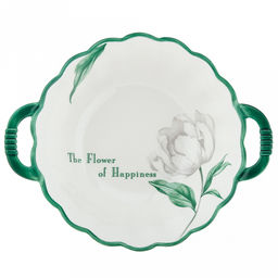 Зе Флауэр оф Хепинис (The Flower of Happiness) Салатник фарфоровый 620мл, 20,4х16,6х6см, фигурный, с ручками, с деколью, отводка (Китай)